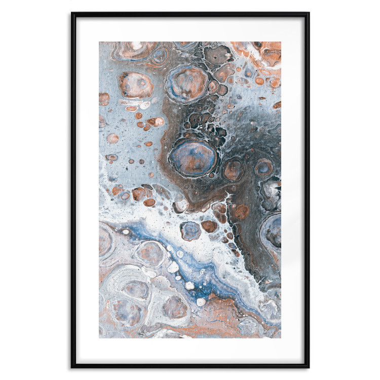 Poster Blue Sienna Marble - artistic abstraction with spots in colorful pattern 117789 additionalImage 15