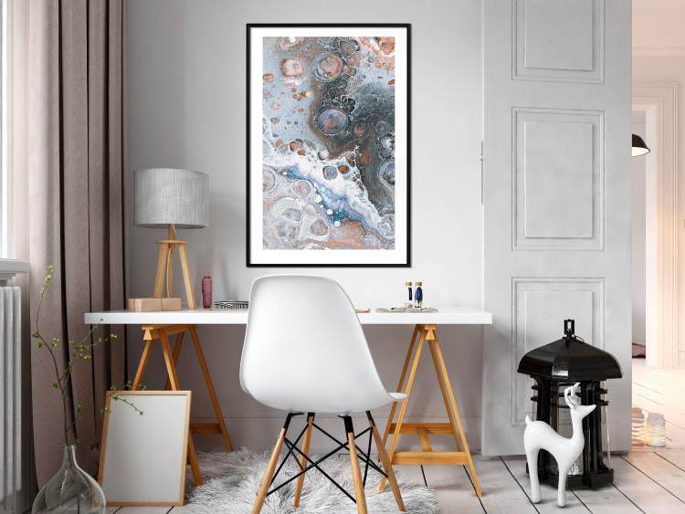Poster Blue Sienna Marble - artistic abstraction with spots in colorful pattern 117789 additionalImage 4