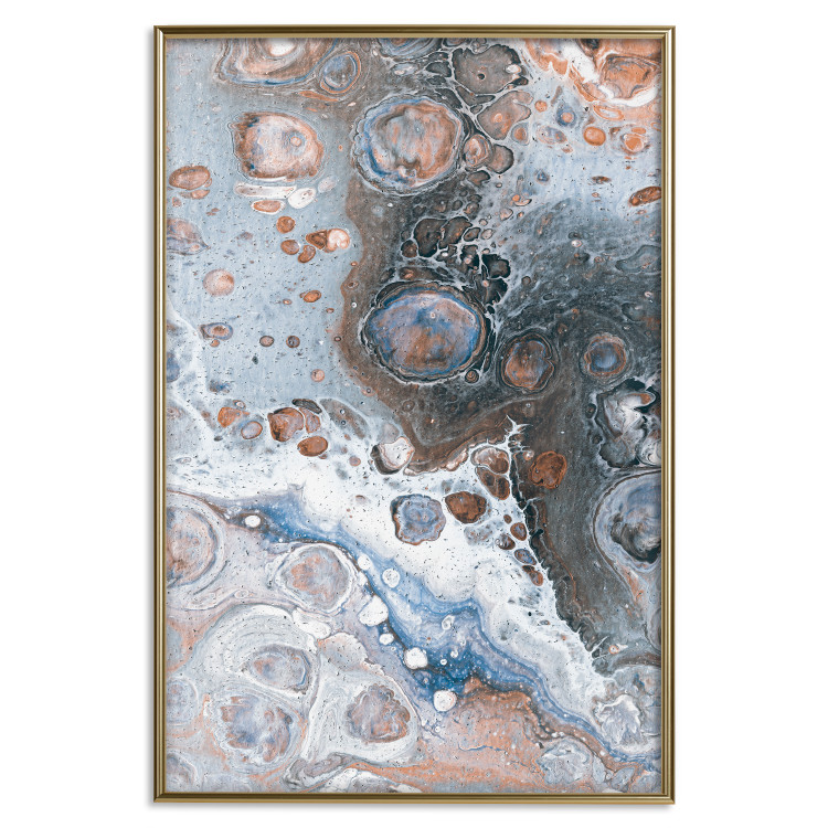 Poster Blue Sienna Marble - artistic abstraction with spots in colorful pattern 117789 additionalImage 16