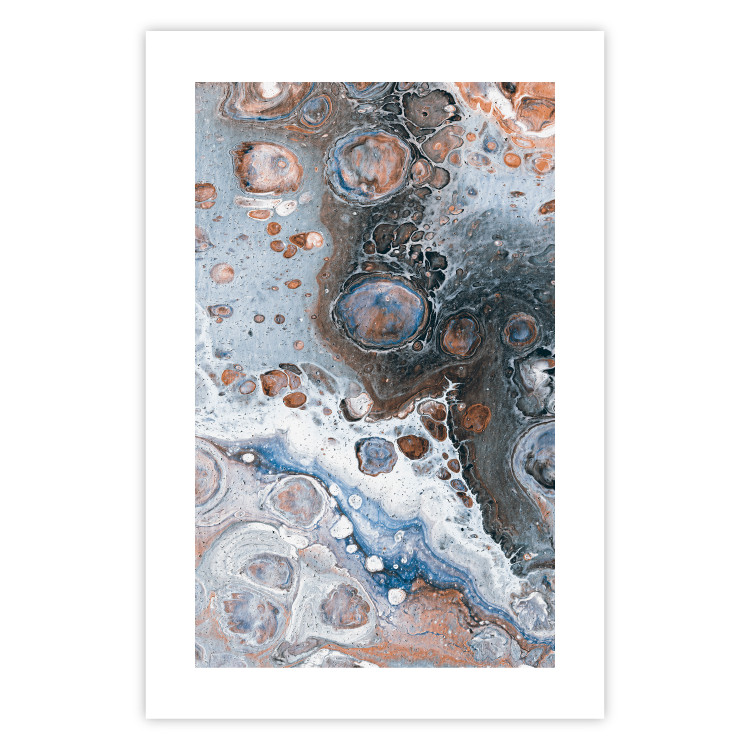 Poster Blue Sienna Marble - artistic abstraction with spots in colorful pattern 117789 additionalImage 19