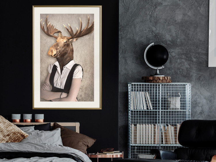 Poster Moose of Łeba - fantasy with a portrait of a horned animal with a human body 117889 additionalImage 21