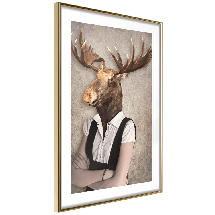 Poster Moose of Łeba - fantasy with a portrait of a horned animal with a human body 117889 additionalImage 8