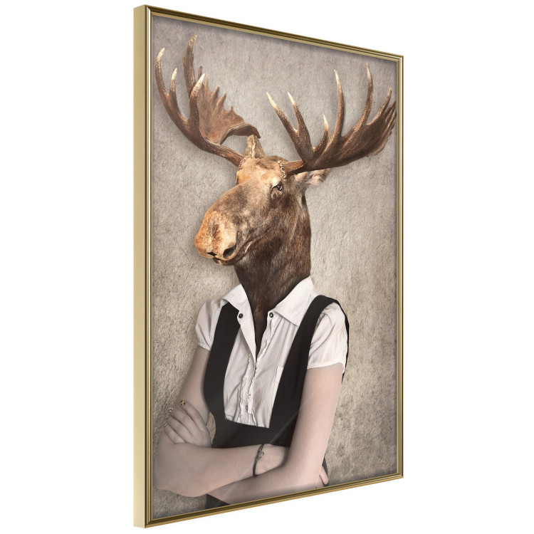 Poster Moose of Łeba - fantasy with a portrait of a horned animal with a human body 117889 additionalImage 14