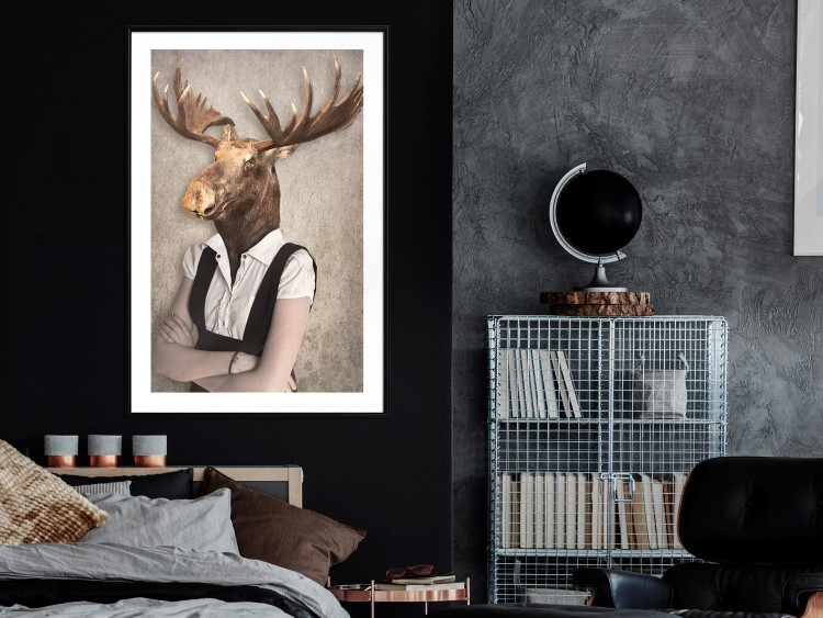 Poster Moose of Łeba - fantasy with a portrait of a horned animal with a human body 117889 additionalImage 6