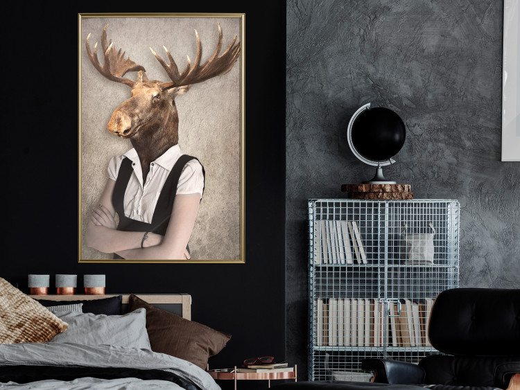 Poster Moose of Łeba - fantasy with a portrait of a horned animal with a human body 117889 additionalImage 5