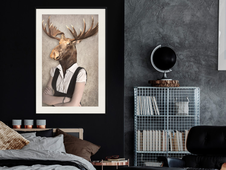 Poster Moose of Łeba - fantasy with a portrait of a horned animal with a human body 117889 additionalImage 22