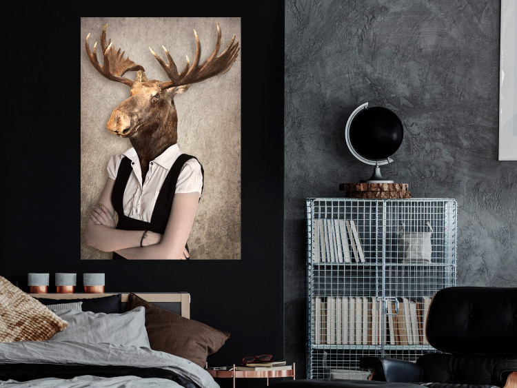 Poster Moose of Łeba - fantasy with a portrait of a horned animal with a human body 117889 additionalImage 17