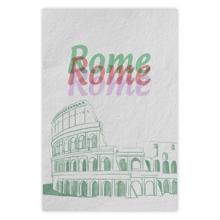 Poster Rome in Watercolors - historic architecture of Italy and English texts 118689