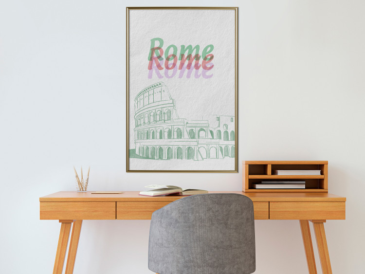 Poster Rome in Watercolors - historic architecture of Italy and English texts 118689 additionalImage 5