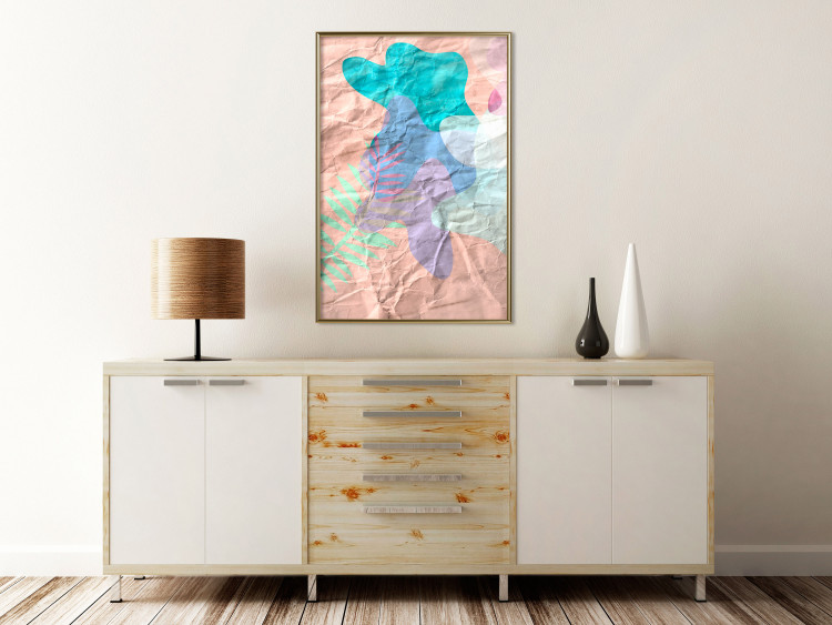 Poster Pastel Shapes - abstract patterns on crumpled paper 122289 additionalImage 5