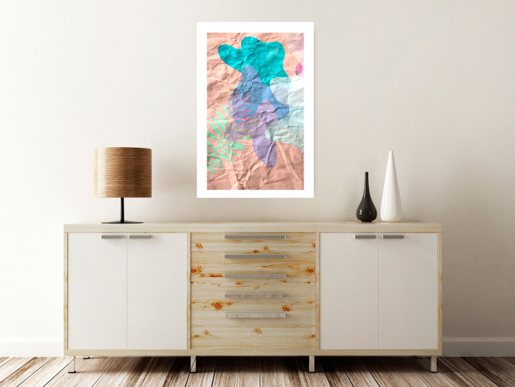 Poster Pastel Shapes - abstract patterns on crumpled paper 122289 additionalImage 2