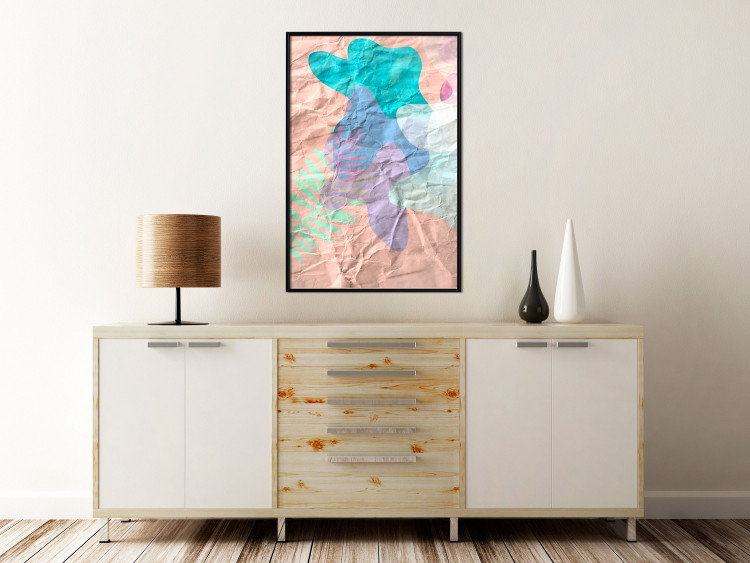 Poster Pastel Shapes - abstract patterns on crumpled paper 122289 additionalImage 3