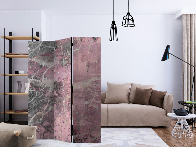 Room Divider Screen Stone Spring - stone texture with delicate red motif 122989 additionalImage 4