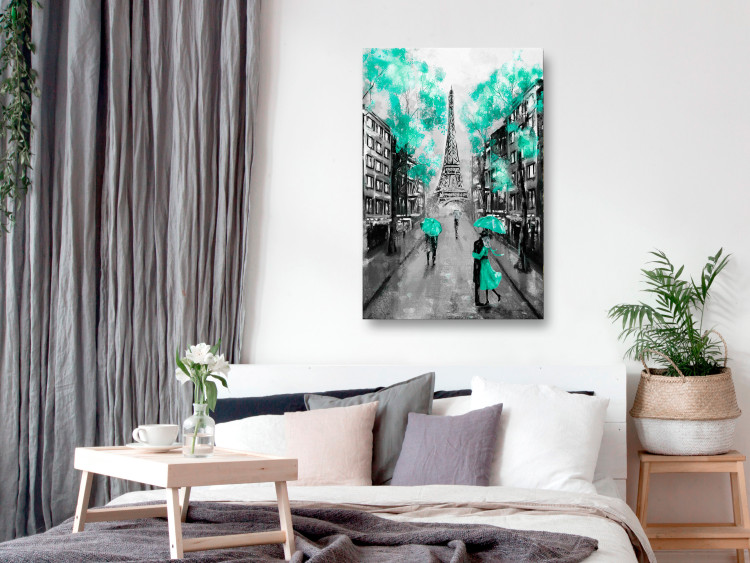 Canvas Print In the streets of Paris - landscape with the Eiffel Tower and people 123089 additionalImage 3