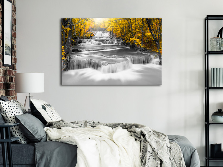 Canvas Print Cascade of Thoughts (1 Part) Wide Yellow 123189 additionalImage 3