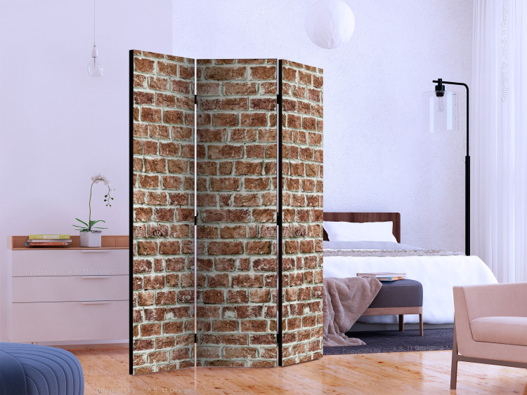 Folding Screen Brick Space - architectural texture in red brick style 123289 additionalImage 2