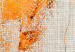 Wall Poster Golden Flora - orange autumn leaf on grey fabric texture 123789 additionalThumb 8