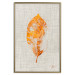 Wall Poster Golden Flora - orange autumn leaf on grey fabric texture 123789 additionalThumb 20