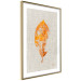 Wall Poster Golden Flora - orange autumn leaf on grey fabric texture 123789 additionalThumb 6