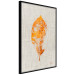 Wall Poster Golden Flora - orange autumn leaf on grey fabric texture 123789 additionalThumb 12