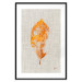 Wall Poster Golden Flora - orange autumn leaf on grey fabric texture 123789 additionalThumb 17
