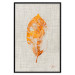 Wall Poster Golden Flora - orange autumn leaf on grey fabric texture 123789 additionalThumb 18