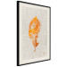 Wall Poster Golden Flora - orange autumn leaf on grey fabric texture 123789 additionalThumb 3