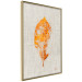 Wall Poster Golden Flora - orange autumn leaf on grey fabric texture 123789 additionalThumb 14