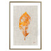 Wall Poster Golden Flora - orange autumn leaf on grey fabric texture 123789 additionalThumb 16