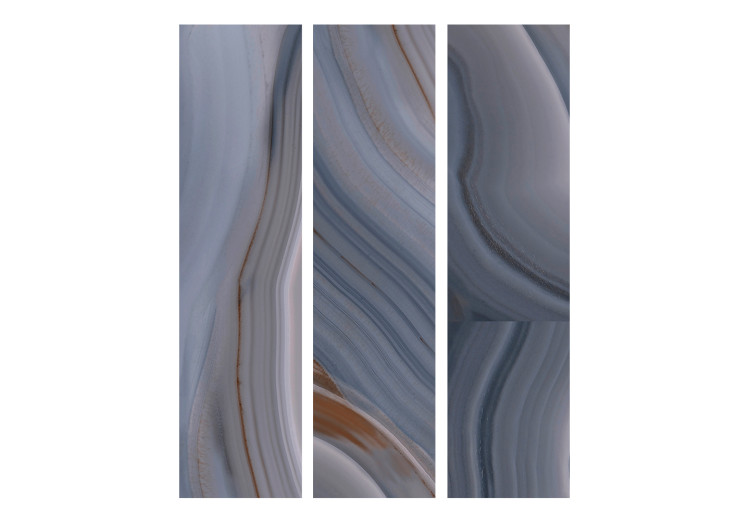Room Divider Sea Current (3-piece) - marble abstraction in shades of gray 124189 additionalImage 3