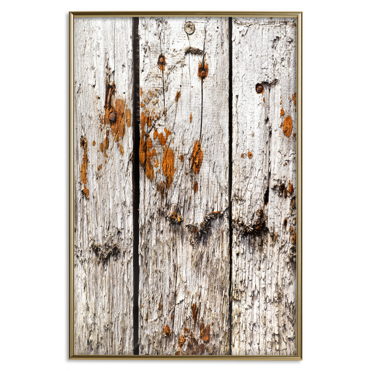 Wall Poster Timeless Tale - texture of wooden planks with brown dust 124489 additionalImage 16