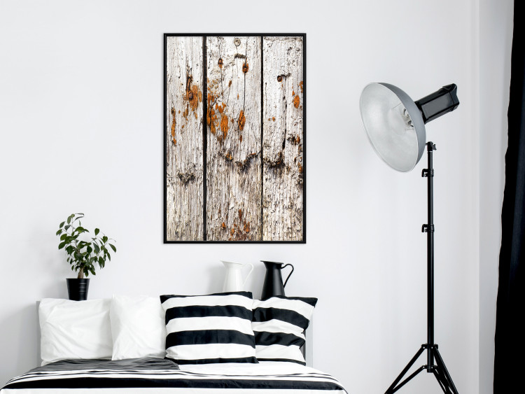 Wall Poster Timeless Tale - texture of wooden planks with brown dust 124489 additionalImage 3