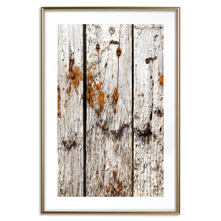 Wall Poster Timeless Tale - texture of wooden planks with brown dust 124489 additionalImage 14