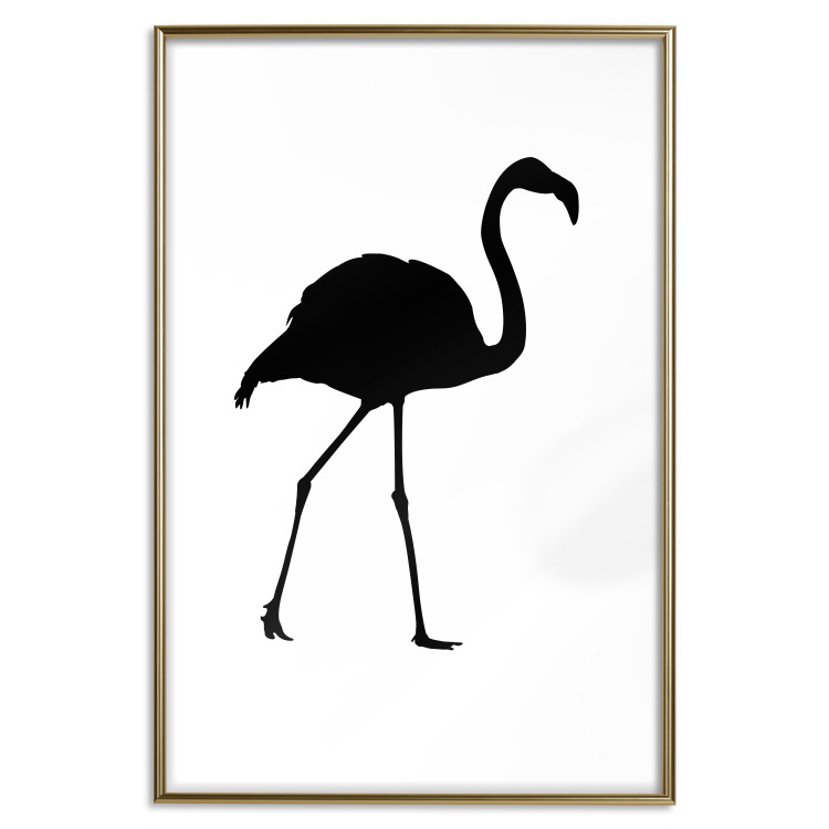 Wall Poster Black Flamingo - figure of a black bird on a contrasting white background 125089 additionalImage 20