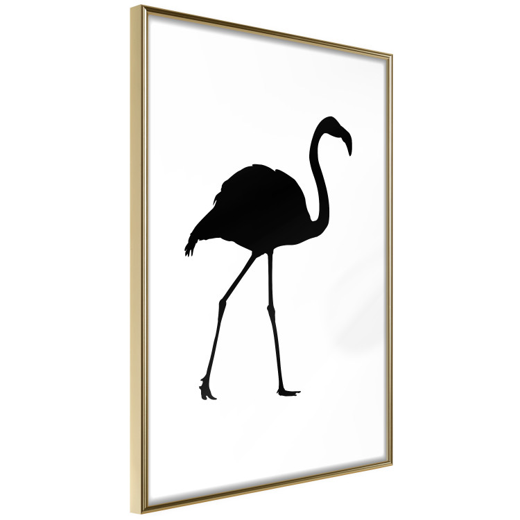 Wall Poster Black Flamingo - figure of a black bird on a contrasting white background 125089 additionalImage 12