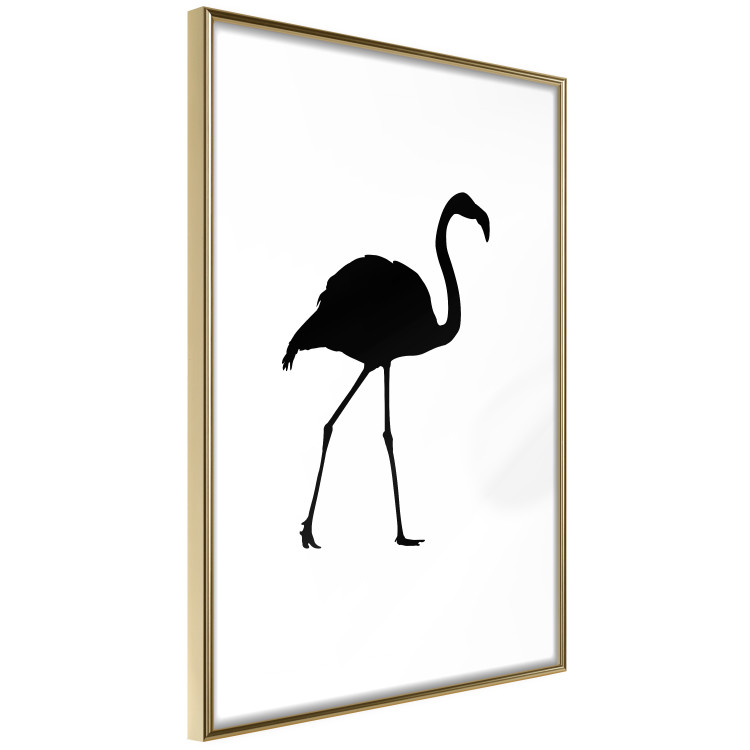 Wall Poster Black Flamingo - figure of a black bird on a contrasting white background 125089 additionalImage 8