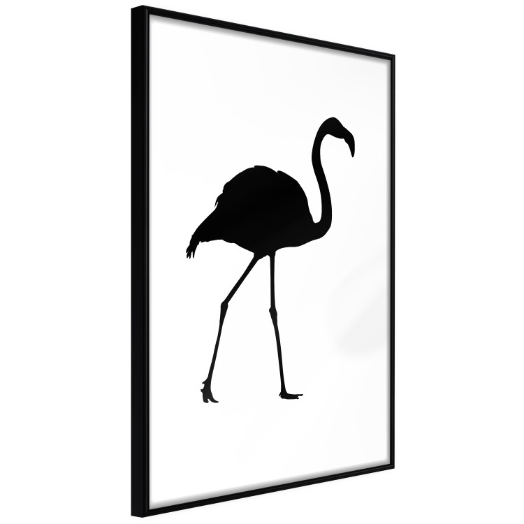 Wall Poster Black Flamingo - figure of a black bird on a contrasting white background 125089 additionalImage 10
