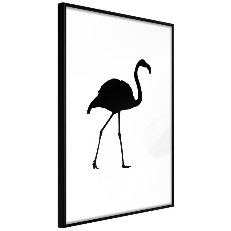 Wall Poster Black Flamingo - figure of a black bird on a contrasting white background 125089 additionalImage 11