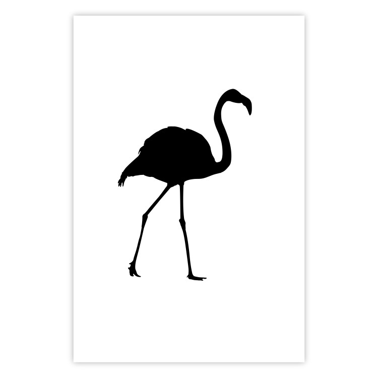 Wall Poster Black Flamingo - figure of a black bird on a contrasting white background 125089 additionalImage 25