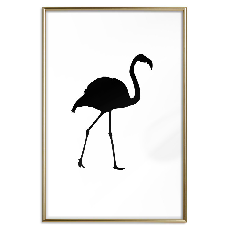 Wall Poster Black Flamingo - figure of a black bird on a contrasting white background 125089 additionalImage 16