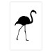 Wall Poster Black Flamingo - figure of a black bird on a contrasting white background 125089