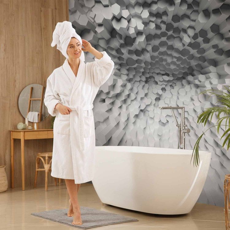 Wall Mural Minimalist motif - geometric elements in white with 3D effect 126189 additionalImage 8