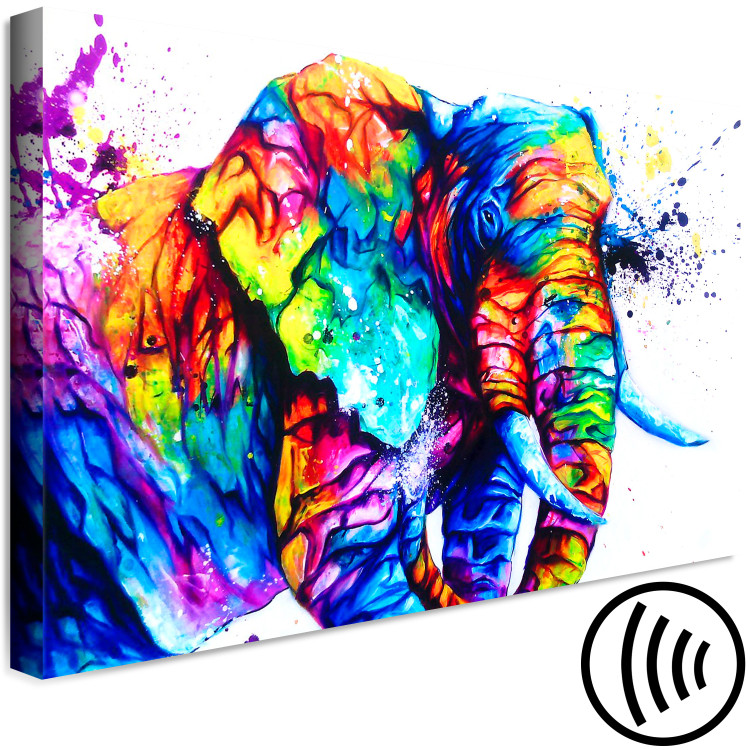Canvas Art Print Friendly Elephant (1 Part) Wide 127089 additionalImage 6