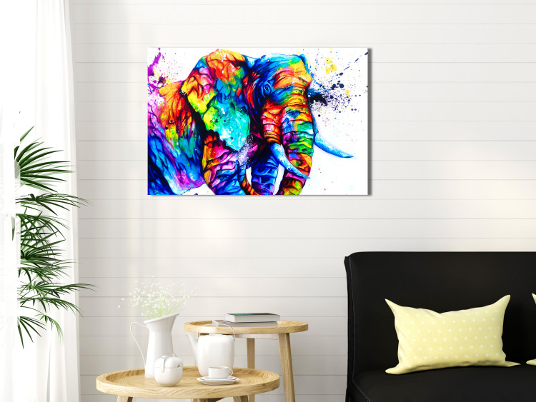 Canvas Art Print Friendly Elephant (1 Part) Wide 127089 additionalImage 3