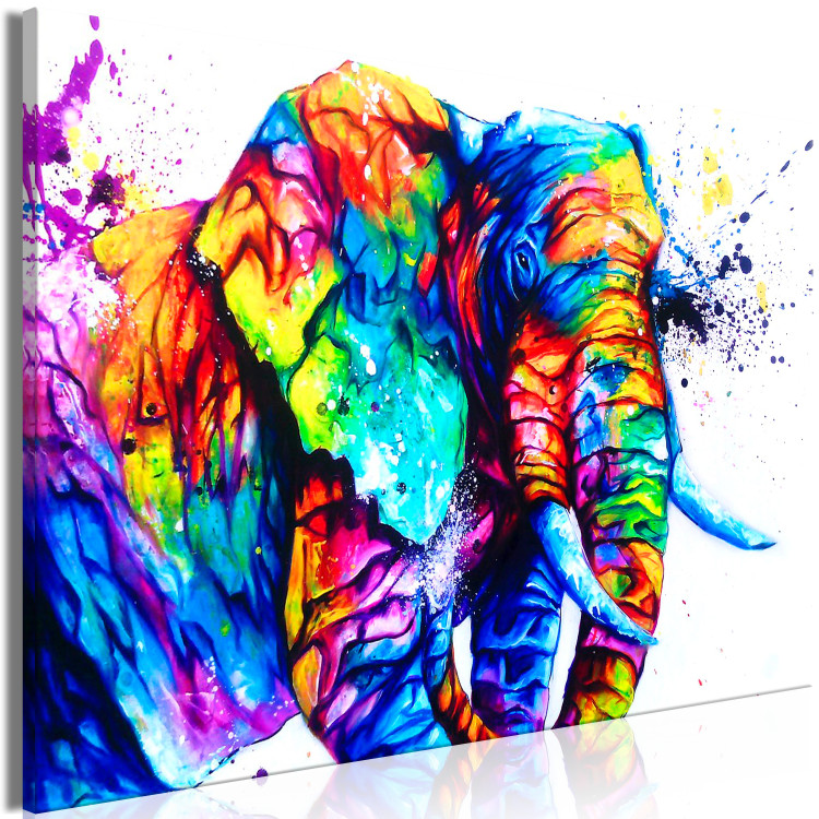 Canvas Art Print Friendly Elephant (1 Part) Wide 127089 additionalImage 2
