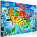 Canvas Art Print USA map for children - colourful drawings with symbols of the states 127889 additionalThumb 2