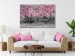 Canvas Art Print Magnolia Park (1-part) wide - pink flowers in a gray setting 128789 additionalThumb 3