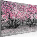 Canvas Art Print Magnolia Park (1-part) wide - pink flowers in a gray setting 128789 additionalThumb 2