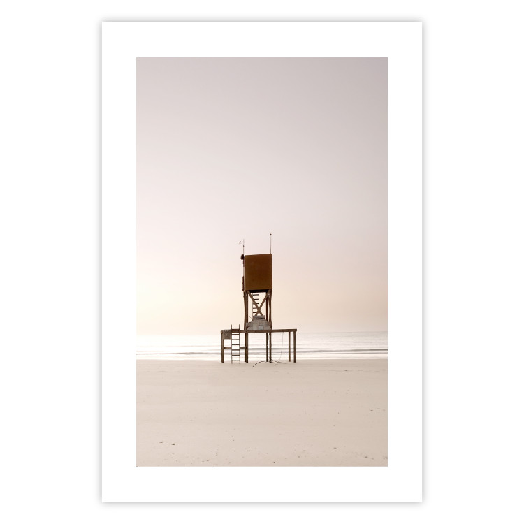 Wall Poster September Dawn - lifeguard tower on the beach in the light of bright sky 129489 additionalImage 19