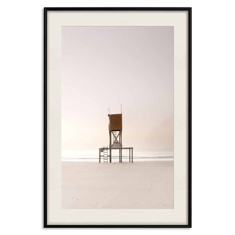 Wall Poster September Dawn - lifeguard tower on the beach in the light of bright sky 129489 additionalImage 19